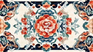 中式传统花卉纹样图案