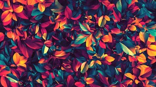 绚丽多彩树叶图案背景