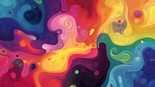 绚丽多彩流体艺术抽象画