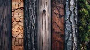 多样木纹纹理的自然展示