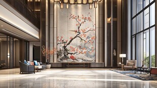中式奢华酒店大堂空间