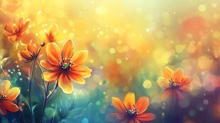 梦幻橙花绽放绚丽之光