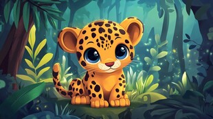 可爱小猎豹的森林奇遇