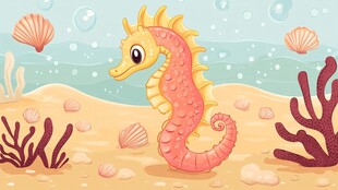 可爱海马的海底世界