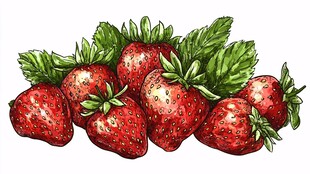 新鲜草莓插画
