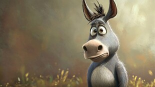 可爱卡通驴的趣味形象