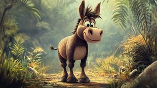 森林中的可爱驴子