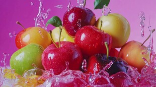 缤纷鲜果溅水瞬间