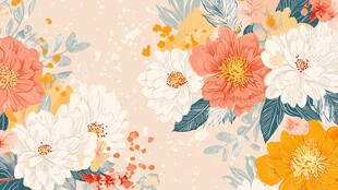 花卉图案背景 清新柔美风