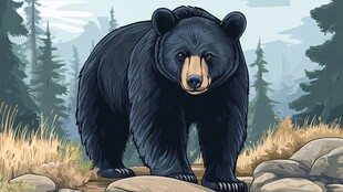 森林中的健壮黑熊