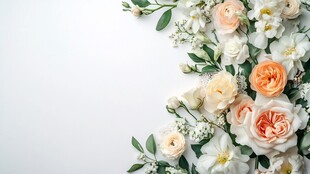 淡雅花卉装饰的清新角落