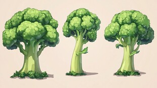 西兰花树的三种可爱形态