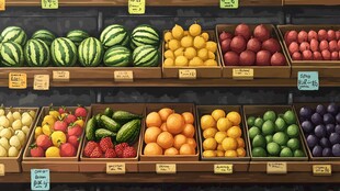 缤纷水果陈列架