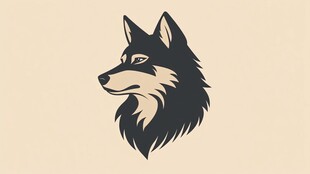 狼头简约标志设计