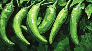 翠绿尖椒挂枝头