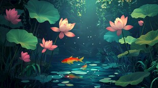 荷塘锦鲤 静谧的水下世界