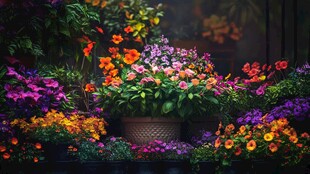 缤纷多彩的花卉盆栽世界