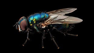 金属光泽的蓝色大苍蝇