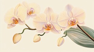 淡雅白色蝴蝶兰精美插画