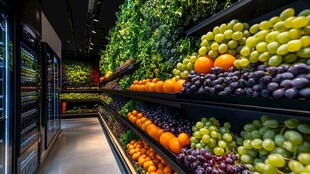 超市蔬果区的多彩陈列