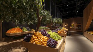 精致水果陈列的室内空间