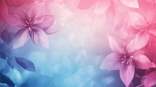 梦幻渐变花卉背景图