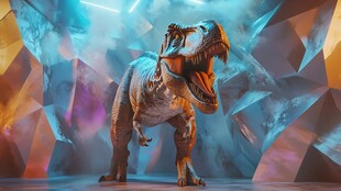 未来感场景中的霸王龙