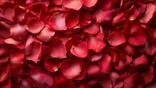 浪漫红玫瑰花瓣铺满画面