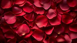 浪漫红玫瑰花瓣特写