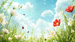 春日花草间的灵动景致