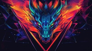 炫酷龙形几何艺术图像