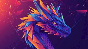 奇幻炫彩几何风格龙头