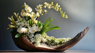 创意木艺插花艺术作品