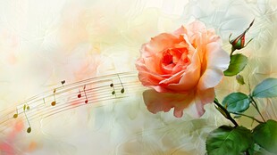 玫瑰与音符的浪漫邂逅
