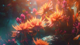 梦幻绚烂的多彩花卉世界
