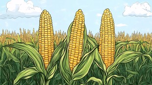 田间茁壮的金黄玉米