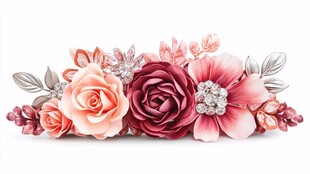 精致多彩花卉装饰饰品