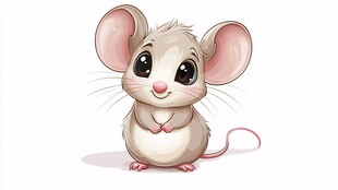 可爱小老鼠插画
