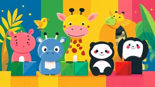 可爱动物们的欢乐聚会