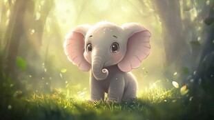 森林中的可爱小象