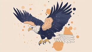 展翅翱翔的雄鹰插画