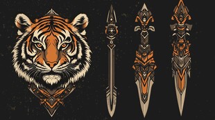 虎与利刃 神秘图腾风设计