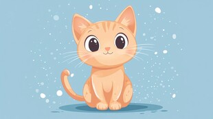 可爱橘猫坐着看向前方