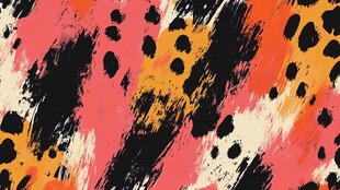 豹纹笔触风抽象图案设计