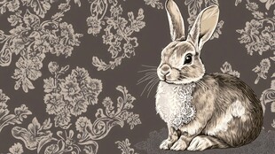 复古风兔子插画