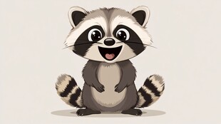 可爱浣熊卡通形象