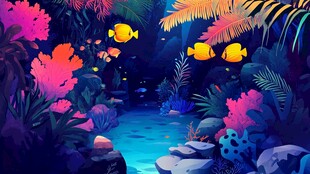 梦幻海底世界的缤纷景观