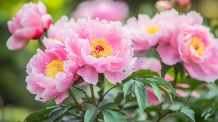 娇艳粉色牡丹花绽放