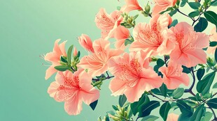 粉色杜鹃花绽放美景