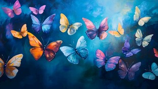 梦幻彩蝶纷飞图